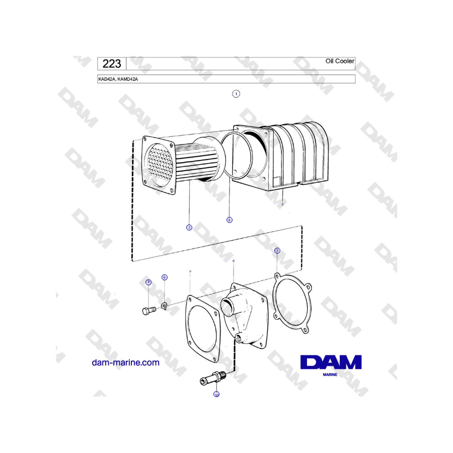 Volvo Penta KAD42A, KAMD42A - Enfriador de aceite