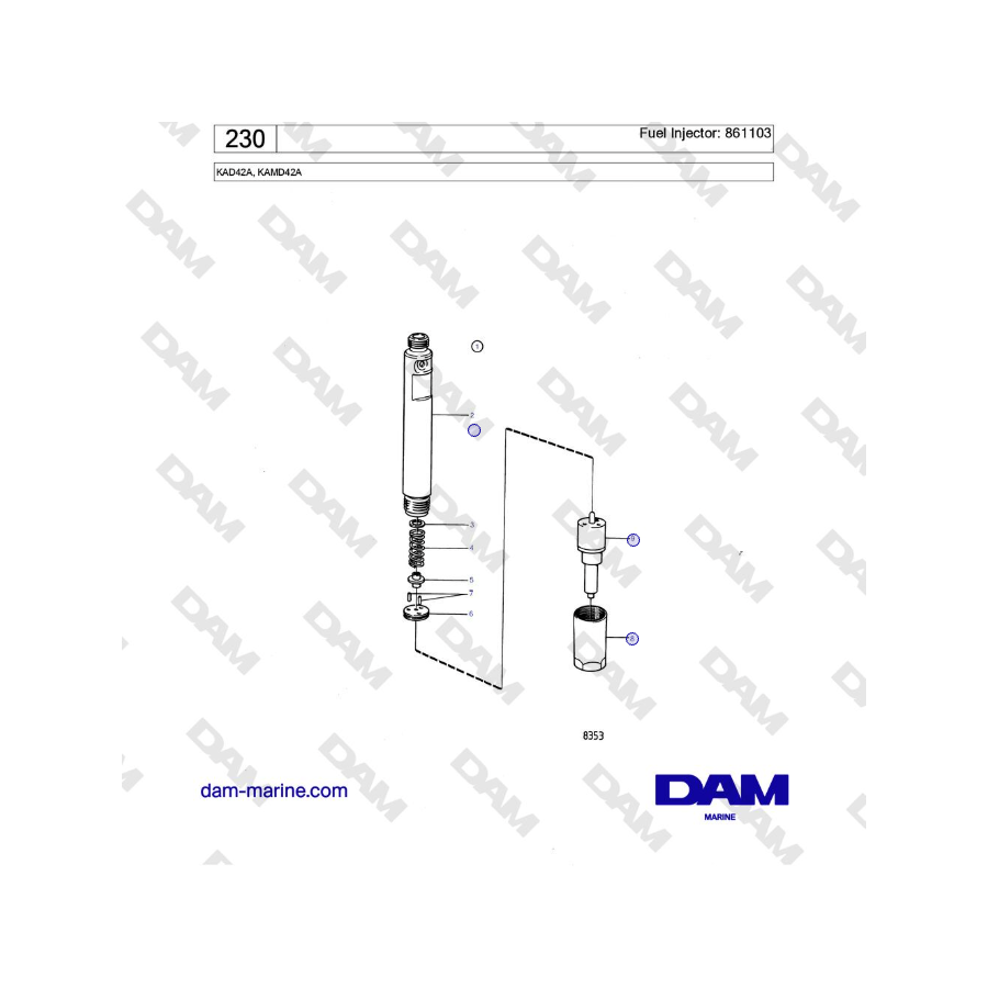 Volvo Penta KAD42A, KAMD42A - Fuel Injector: 861103