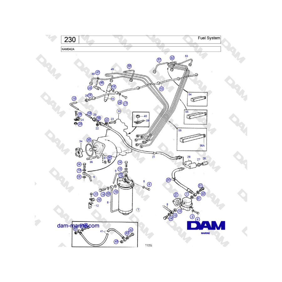 Volvo Penta KAMD42A - Fuel System