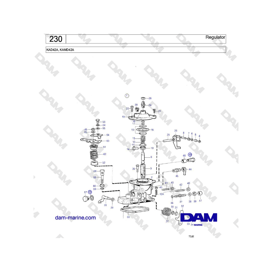 Volvo Penta KAD42A, KAMD42A - Regulador