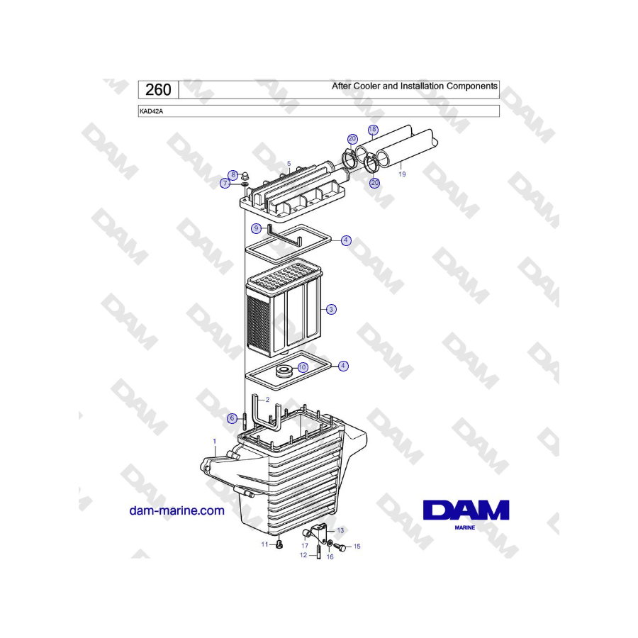 Volvo Penta KAD42A - After Cooler and Installation Components