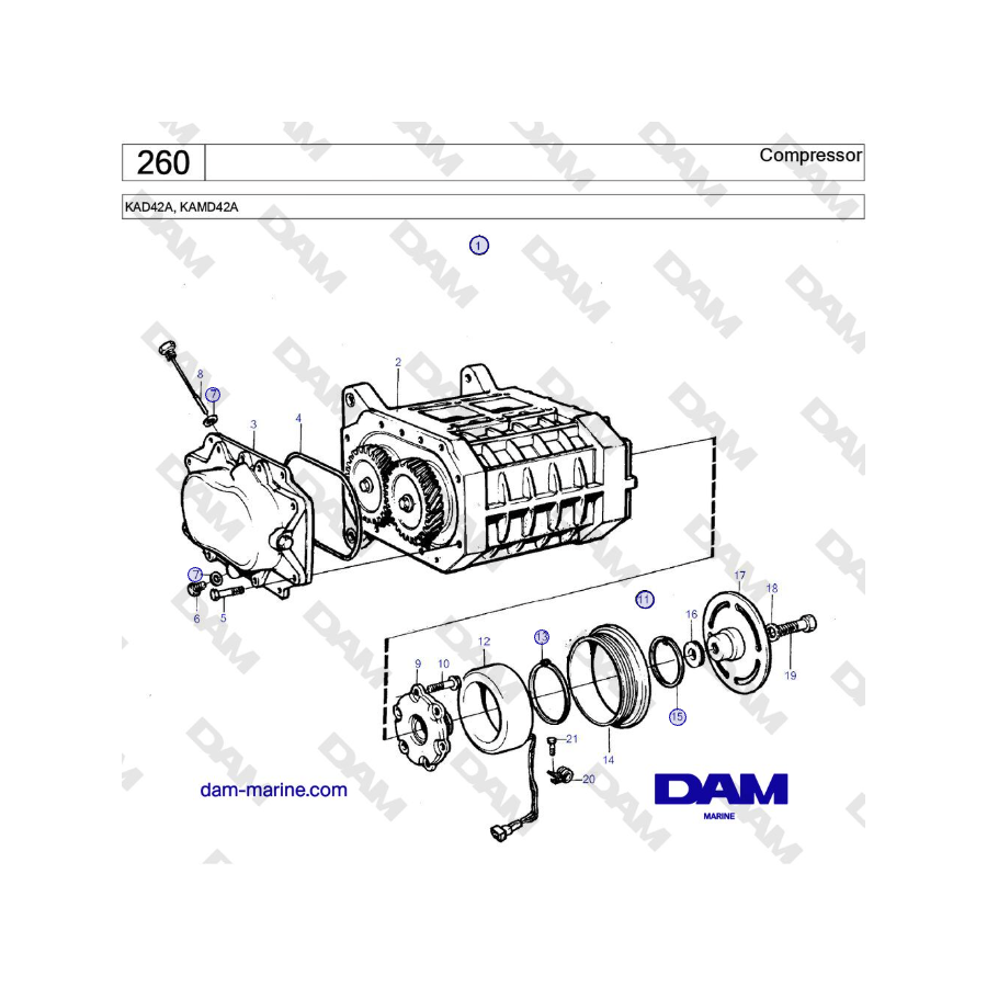 Volvo Penta KAD42A, KAMD42A - Compresor