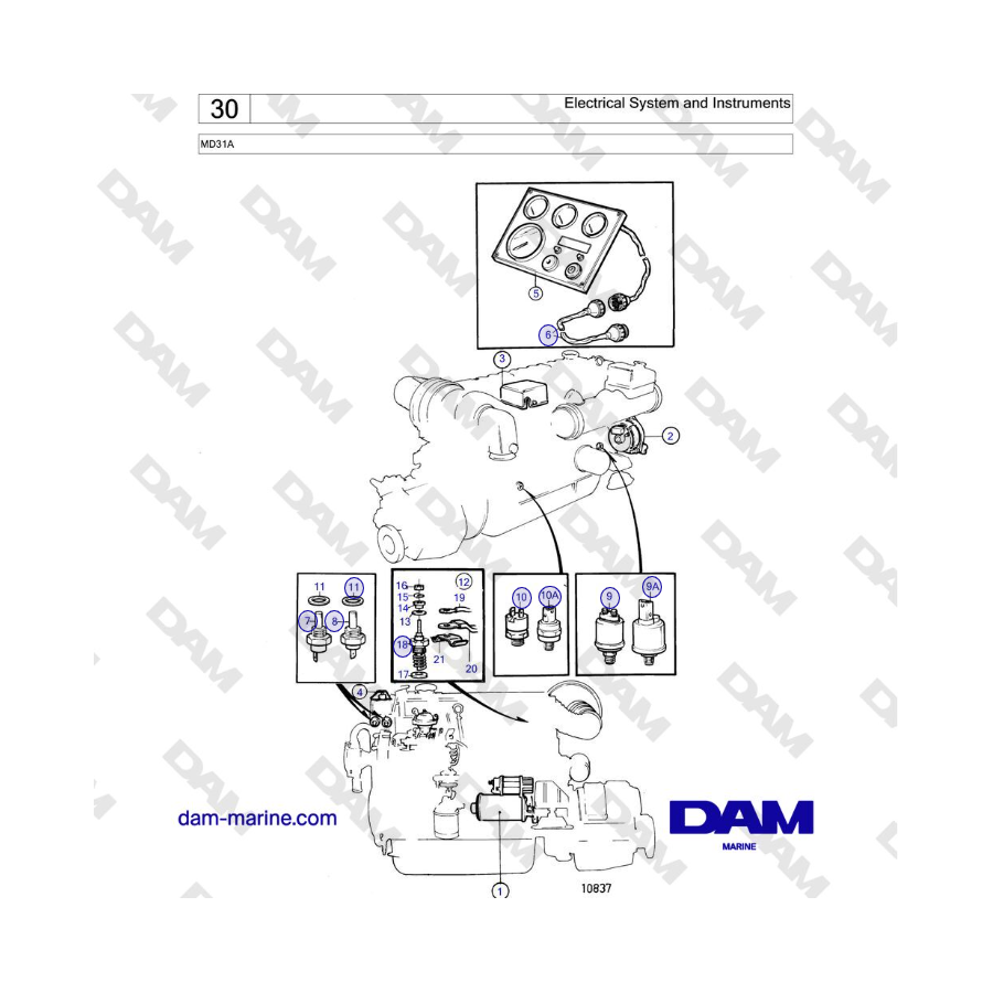 Volvo Penta MD31A - Electrical System and Instruments