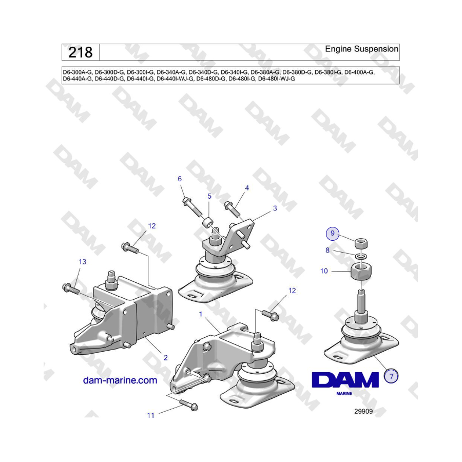 Volvo Penta D4-440 - Engine Suspension