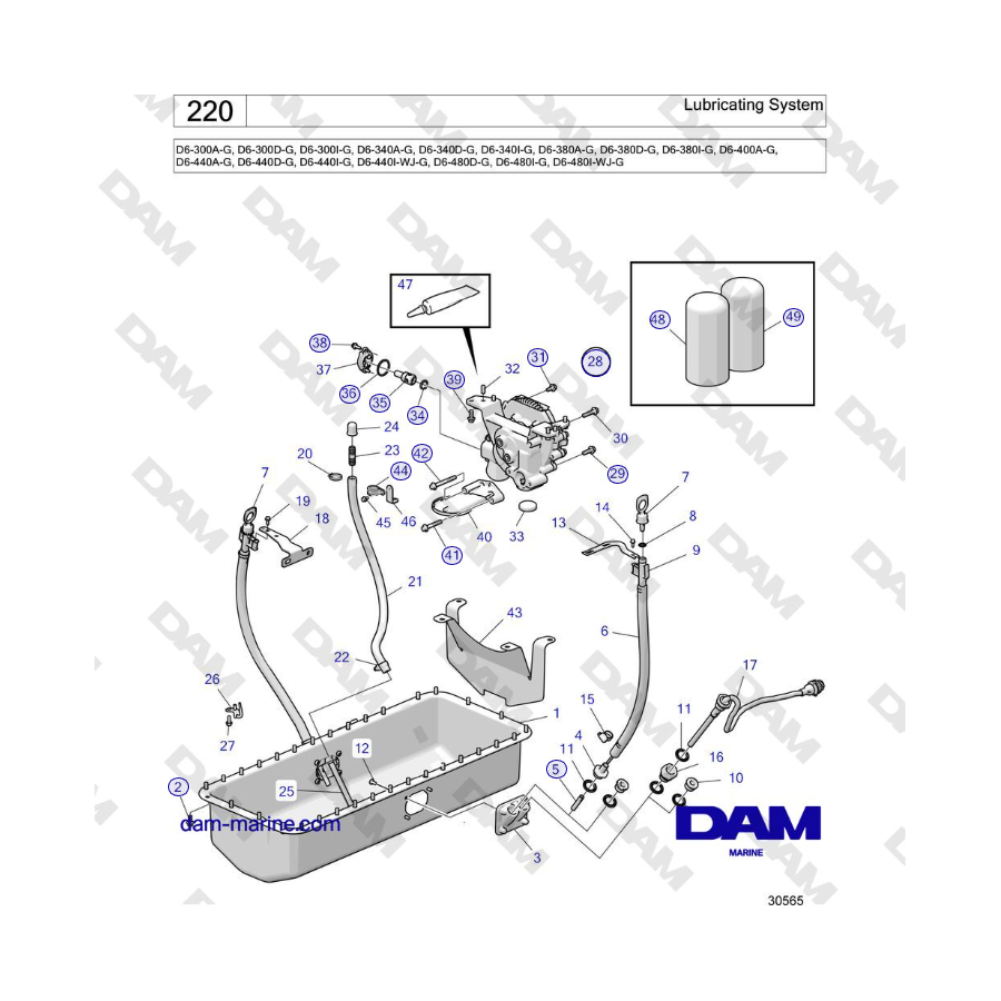 Volvo Penta D4-440 - Lubricating System