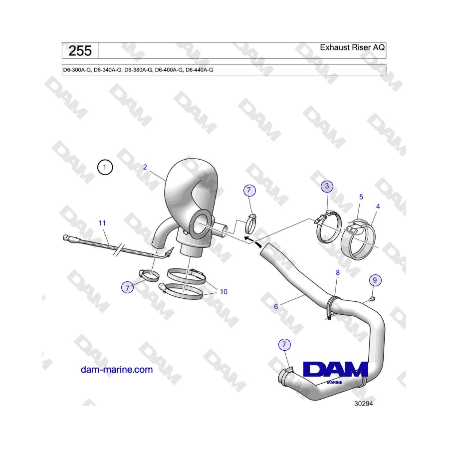 Volvo Penta D4-440 - Exhaust Riser AQ