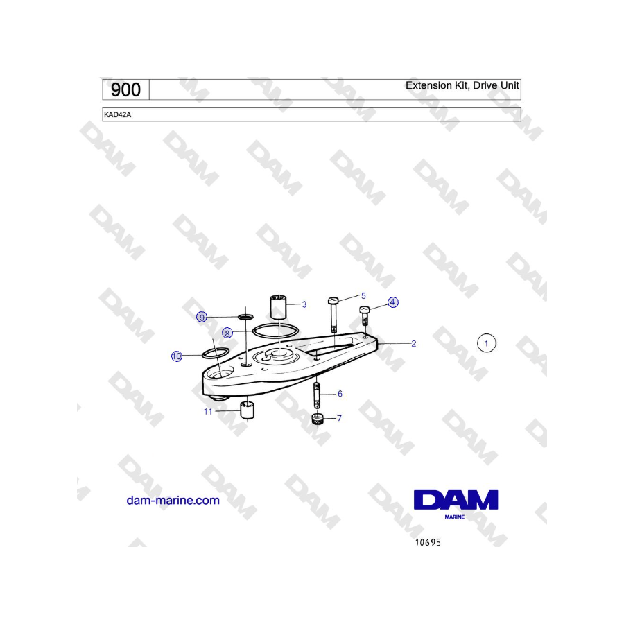 Volvo Penta KAD42A - Kit de extensión, unidad de accionamiento