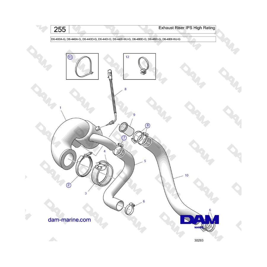 Volvo Penta D4-440 - Elevador de escape IPS High Rating