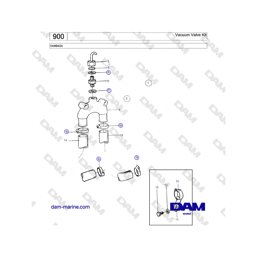 Volvo Penta KAMD42A - Kit de válvula de vacío