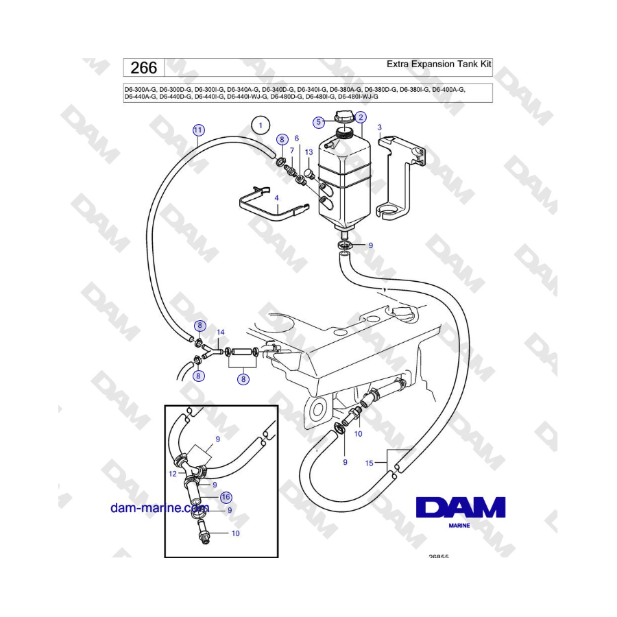 Volvo Penta D6-440 - Extra Expansion Tank Kit