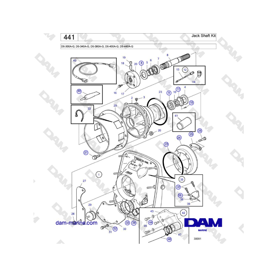 Volvo Penta D6-440 - Juego de eje de gato