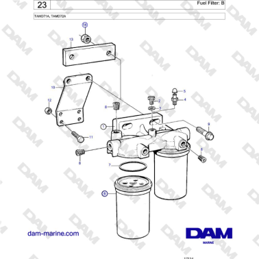 Volvo Penta TAMD71A - Fuel Filter: B