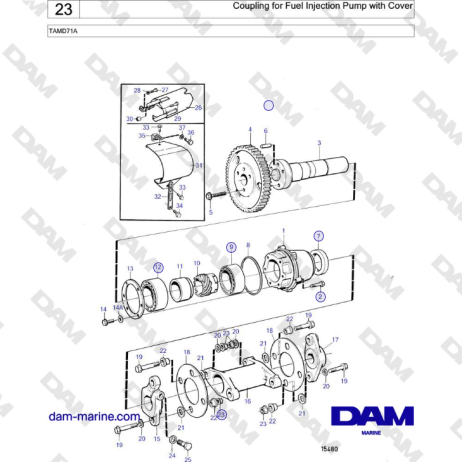 Volvo Penta TAMD71A - Coupling for Fuel Injection Pump with Cover