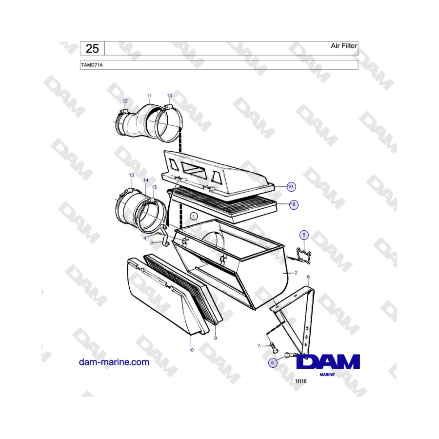 Volvo Penta TAMD71A - Filtro de aire