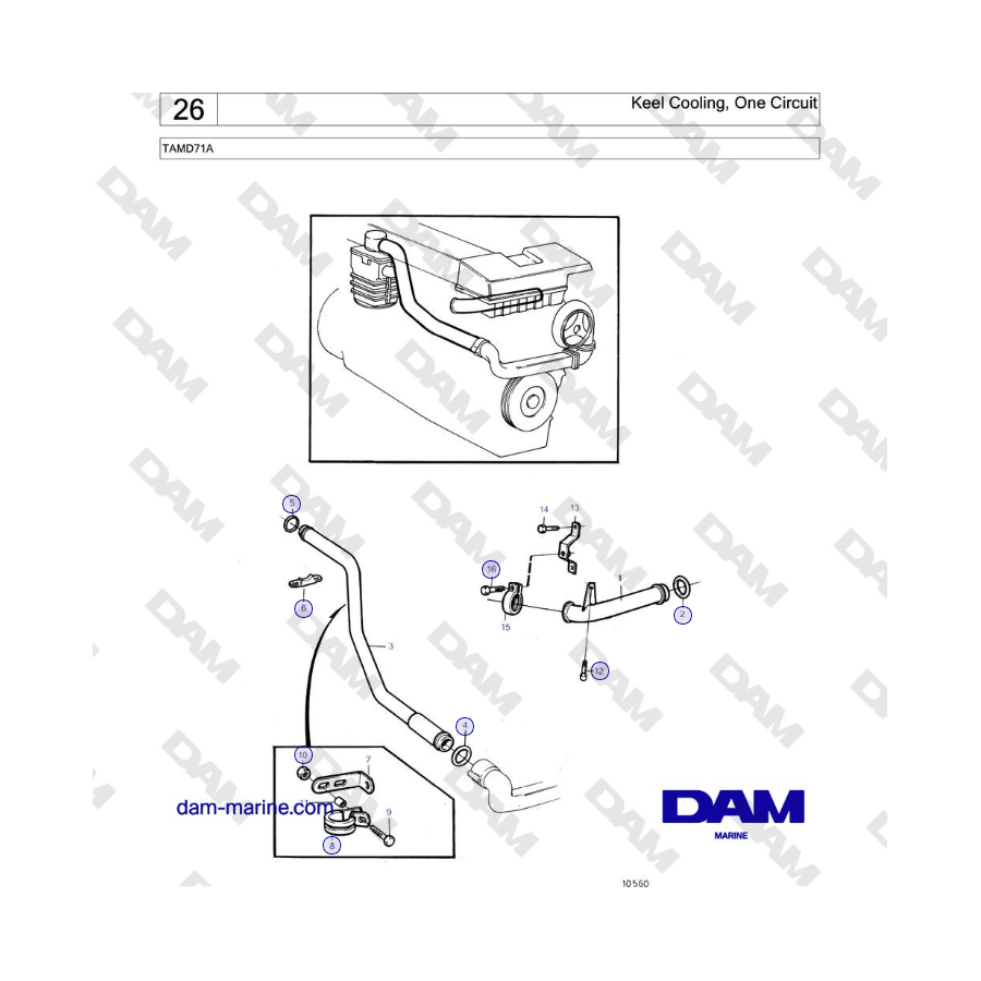 Volvo Penta TAMD71A - Keel Cooling, One Circuit