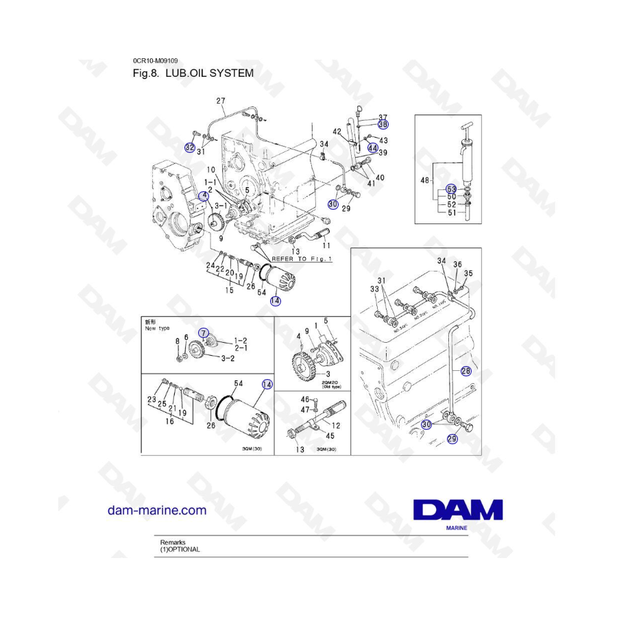 Yanmar 2QM20 - SISTEMA DE ACEITE LUBRICANTE