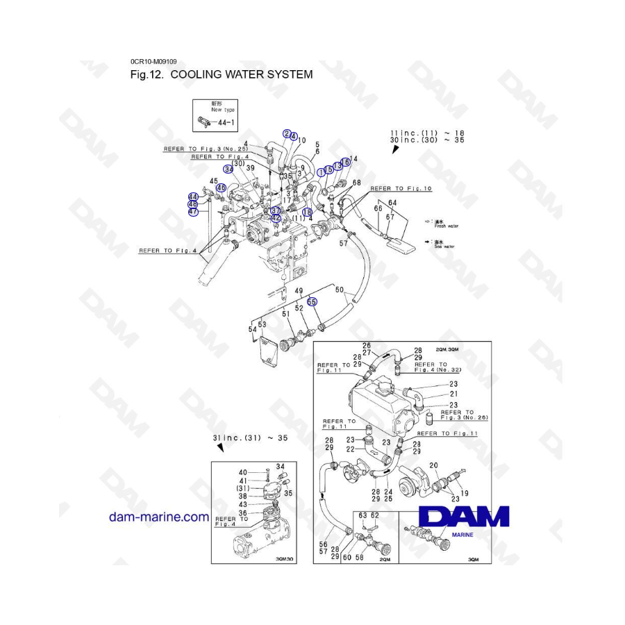 Yanmar 2QM20 - COOLING WATER SYSTEM