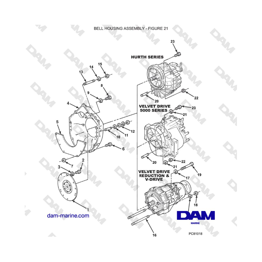 Crusader MP 8.1L (2006 MY) - BELL HOUSING ASSEMBLY