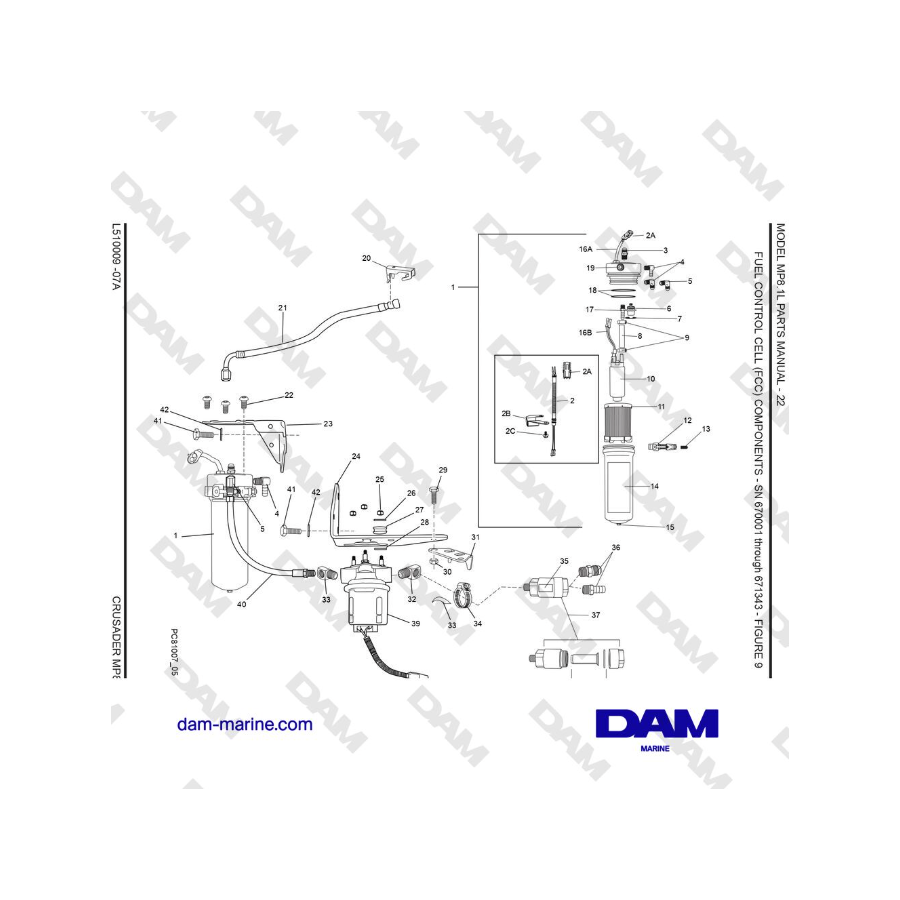 Crusader MP 8.1L (SN 670001) - COMPONENTES DE LA CELDA DE CONTROL DE COMBUSTIBLE (FCC) - SN 670001 a 671343