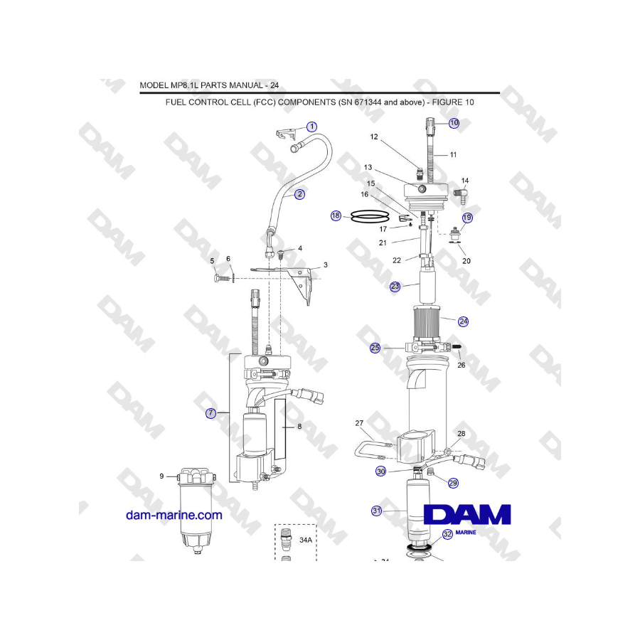 Crusader MP 8.1L (SN 670001) - COMPONENTES DE LA CELDA DE CONTROL DE COMBUSTIBLE (FCC) (SN 671344 y superior)