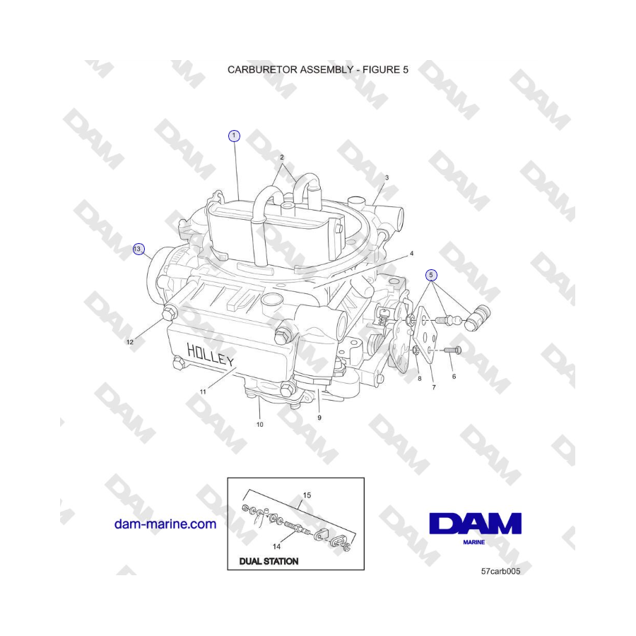 Crusader 5.7L Carburetor Classic Series (2006-2007 MY) - CARBURETOR ASSEMBLY