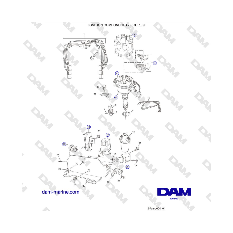 Crusader 5.7L Carburetor Classic Series (2006-2007 MY) - COMPONENTES DE ENCENDIDO