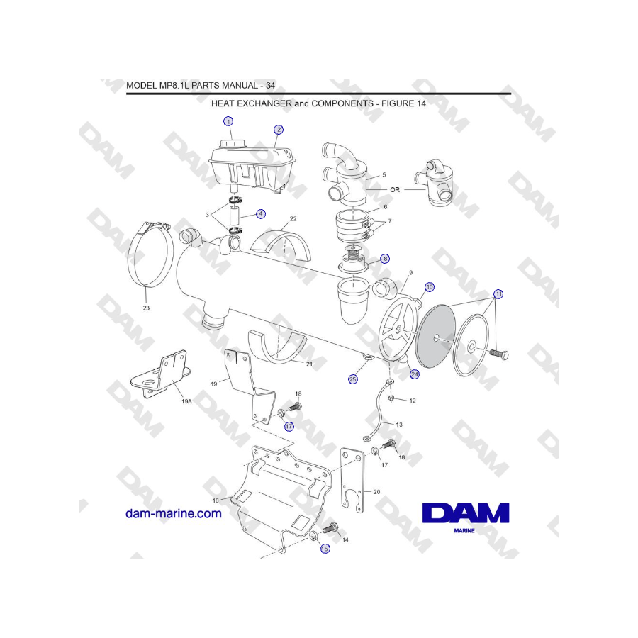 Crusader MP 8.1L (SN 670001) - INTERCAMBIADOR DE CALOR y COMPONENTES