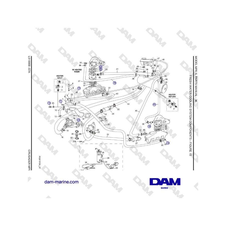 Crusader MP 8.1L (SN 670001) - FRESH WATER COOLING SYSTEM COMPONENTS