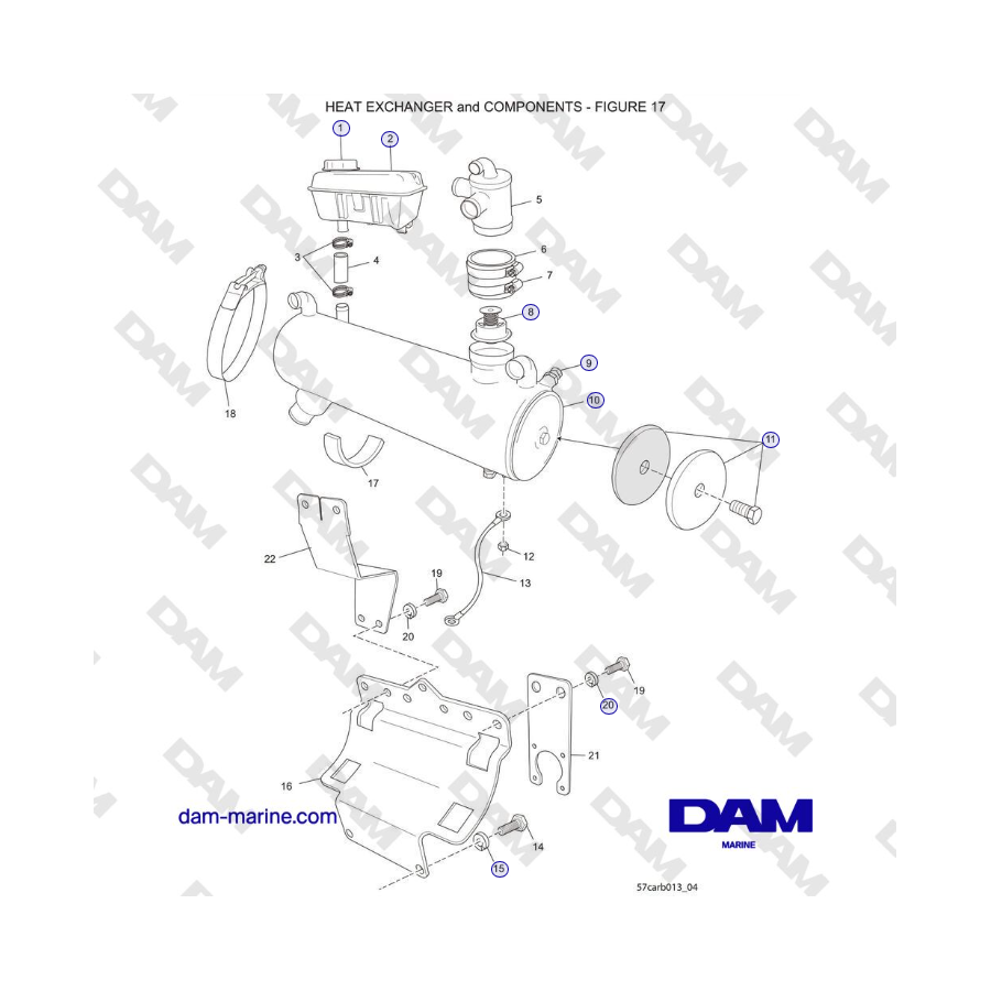 Crusader 5.7L Carburetor Classic Series (2006-2007 MY) - HEAT EXCHANGER and COMPONENTS