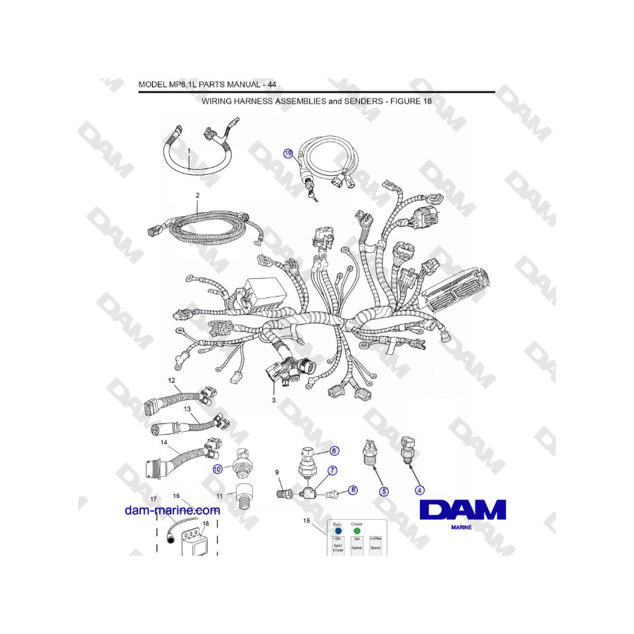 Crusader MP 8.1L (SN 670001) - CONJUNTOS DE MAZO DE CABLES y REMITENTES