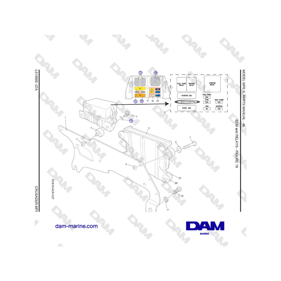 Crusader MP 8.1L (SN 670001) - ECM and RELAYS