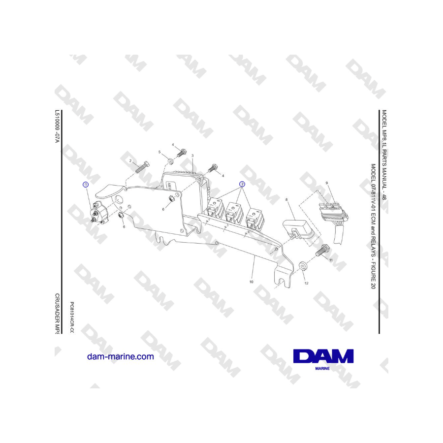 Crusader MP 8.1L (SN 670001) - MODELO 07-811V-01 ECM y RELÉS