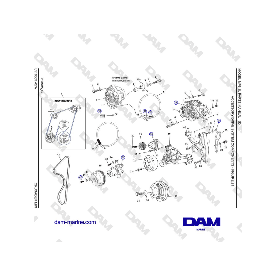 Crusader MP 8.1L (SN 670001) - ACCESSORY DRIVE SYSTEM COMPONENTS