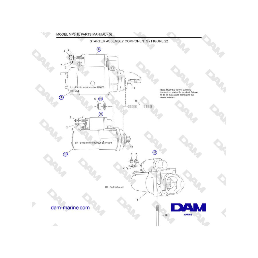 Crusader MP 8.1L (SN 670001) - COMPONENTES DEL CONJUNTO DEL ARRANQUE