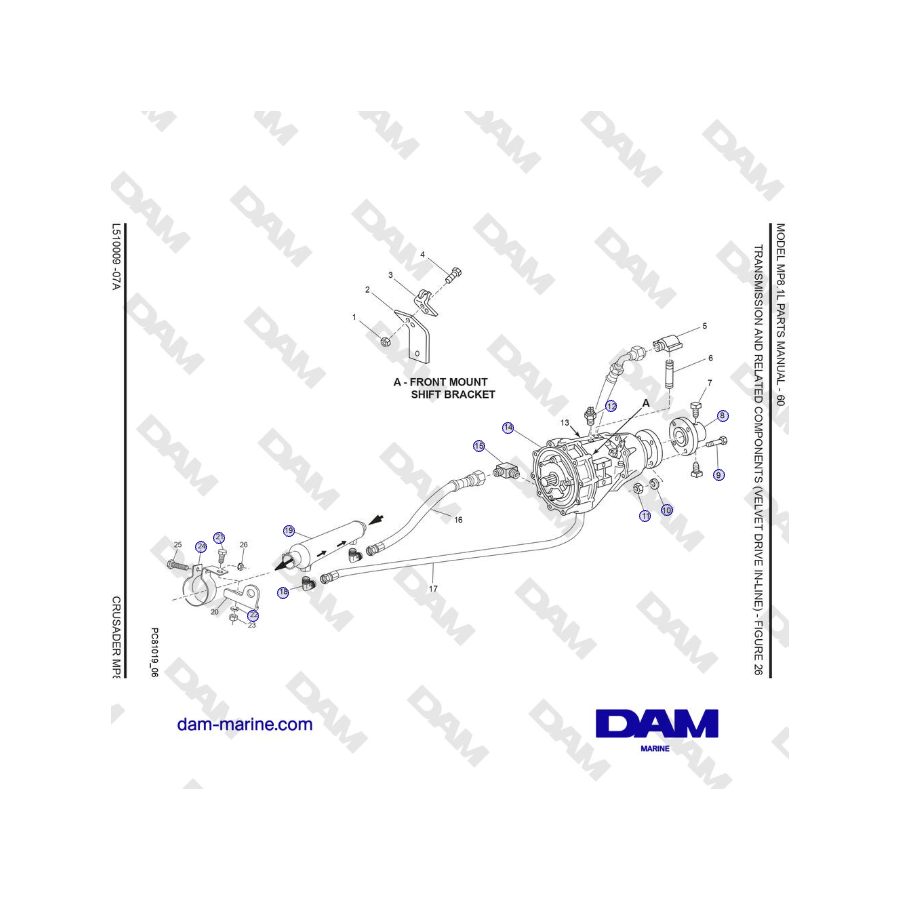 Crusader MP 8.1L (SN 670001) - TRANSMISIÓN Y COMPONENTES RELACIONADOS (VELVET DRIVE EN LÍNEA)