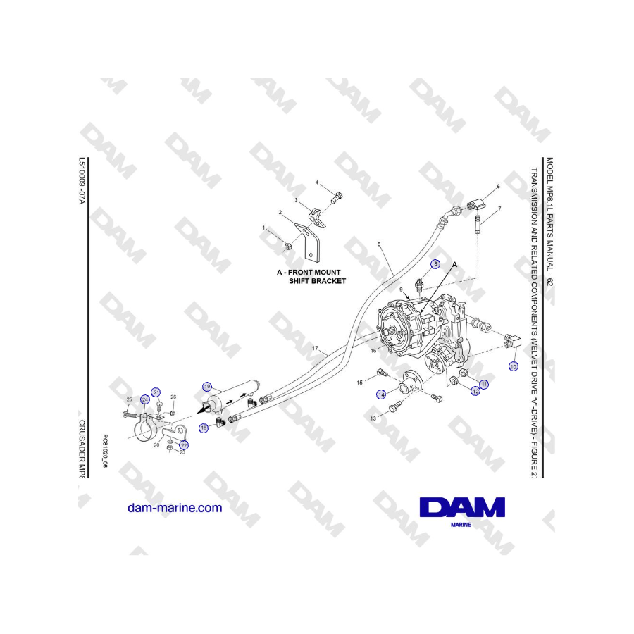 Crusader MP 8.1L (SN 670001) - TRANSMISIÓN Y COMPONENTES RELACIONADOS (VELVET DRIVE “V”-DRIVE)