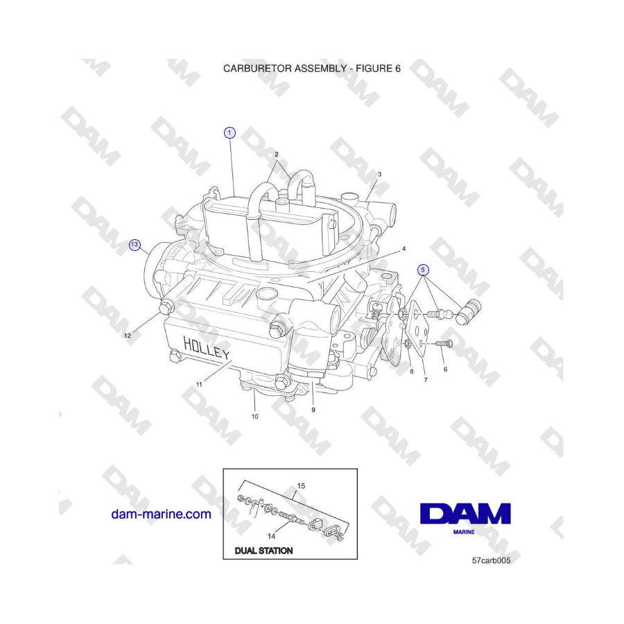 Crusader 5.7L Carburetor Classic Series (1999-2005 MY) - CARBURETOR ASSEMBLY