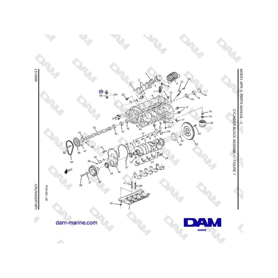 Crusader MP8.1L 2001 - 2005 MY - CONJUNTO DE BLOQUE DE CILINDROS