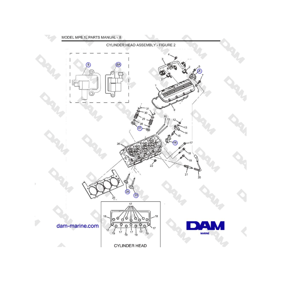 Crusader MP8.1L 2001 - 2005 MY - CONJUNTO DE CULATA