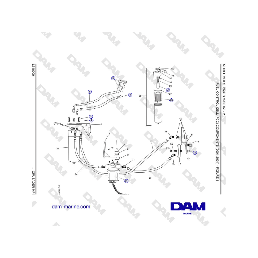 Crusader MP8.1L 2001 - 2005 MY - FUEL CONTROL CELL (FCC) COMPONENTS (2001-2004)