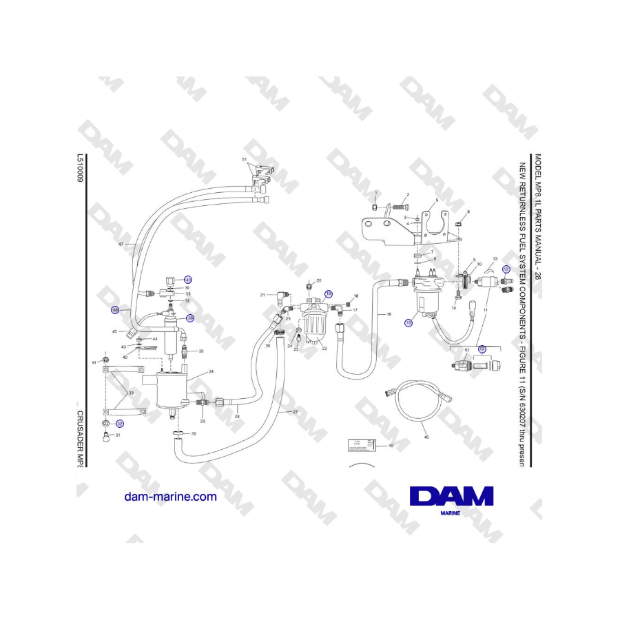 Crusader MP8.1L 2001 - 2005 MY - NEW RETURNLESS FUEL SYSTEM COMPONENTS