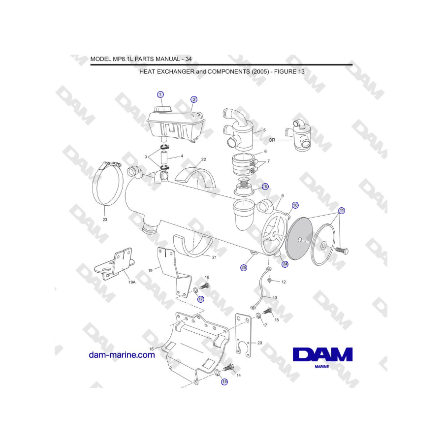 Crusader MP8.1L 2001 - 2005 MY - HEAT EXCHANGER and COMPONENTS (2005)