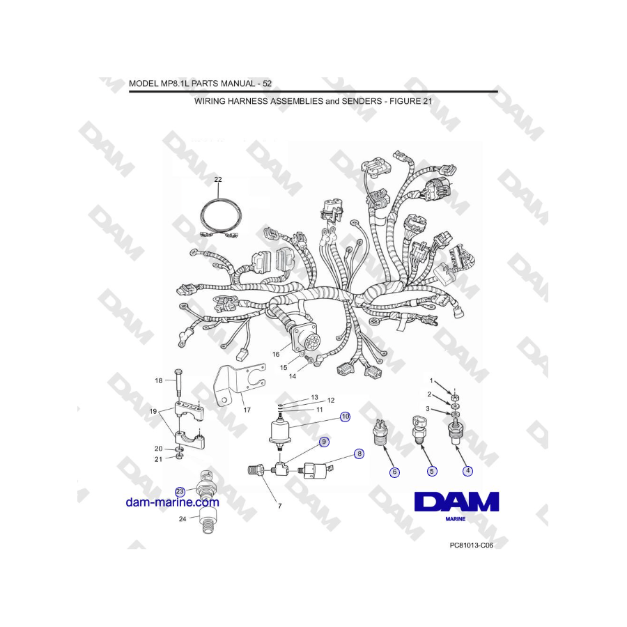 Crusader MP8.1L 2001 - 2005 MY - CONJUNTOS DE MAZO DE CABLES y TRANSMISORES