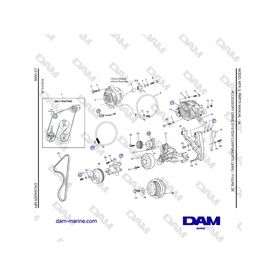 Crusader MP8.1L 2001 - 2005 MY - ACCESSORY DRIVE SYSTEM COMPONENTS (2005)