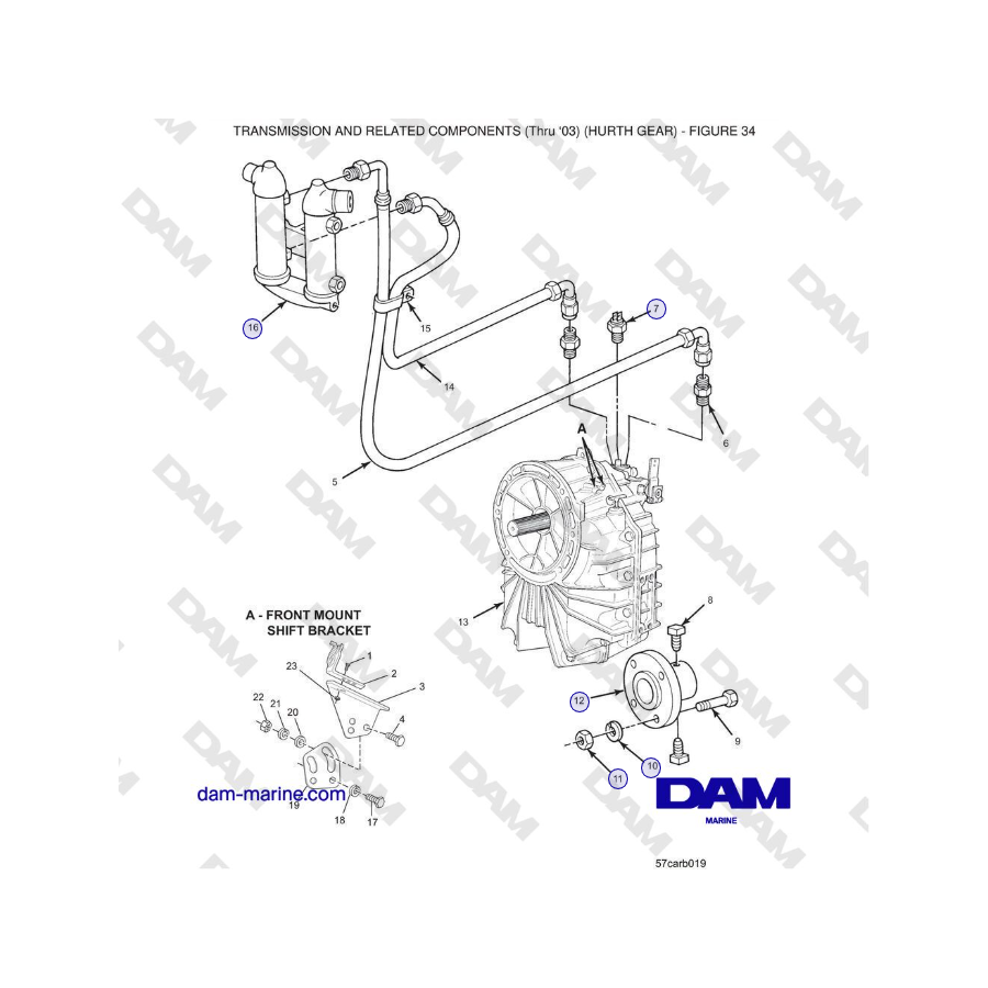 Crusader 5.7L Carburetor Classic Series (1999-2005 MY) - TRANSMISIÓN Y COMPONENTES RELACIONADOS