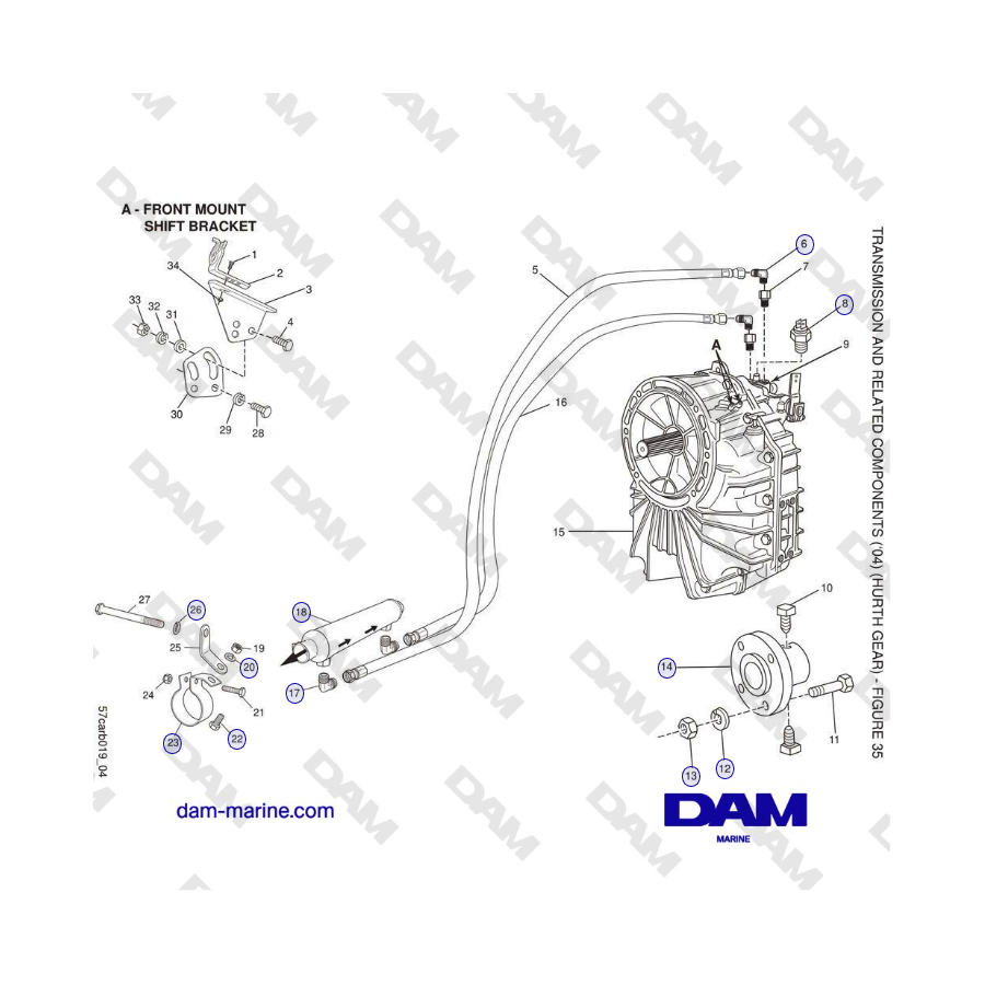 Crusader 5.7L Carburetor Classic Series (1999-2005 MY) - TRANSMISIÓN Y COMPONENTES RELACIONADOS ('04) (HURTH GEAR)