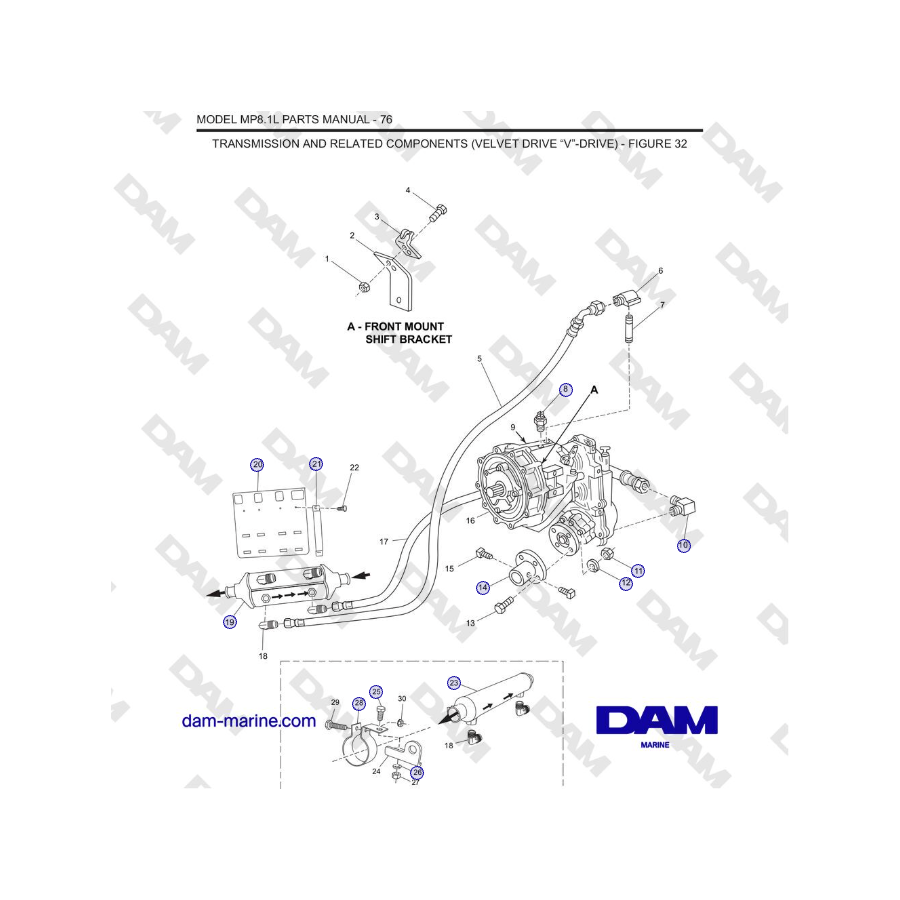 Crusader MP8.1L 2001 - 2005 MY - TRANSMISSION AND RELATED COMPONENTS (VELVET DRIVE “V”-DRIVE)