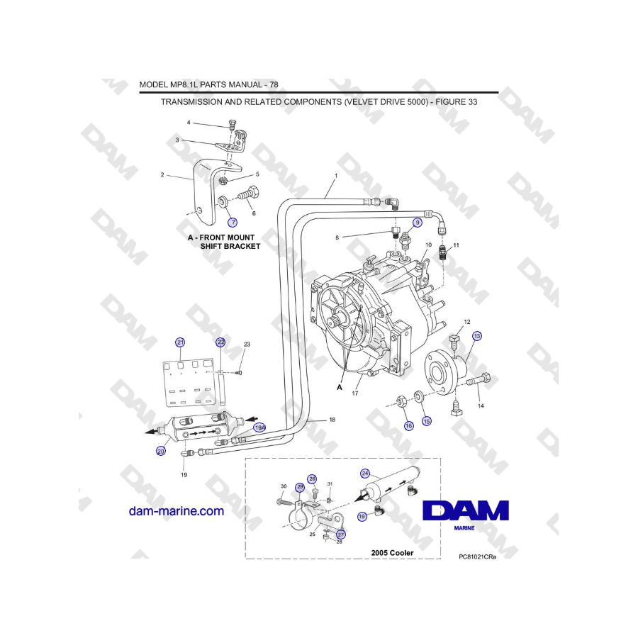 Crusader MP8.1L 2001 - 2005 MY - TRANSMISIÓN Y COMPONENTES RELACIONADOS (VELVET DRIVE 5000)