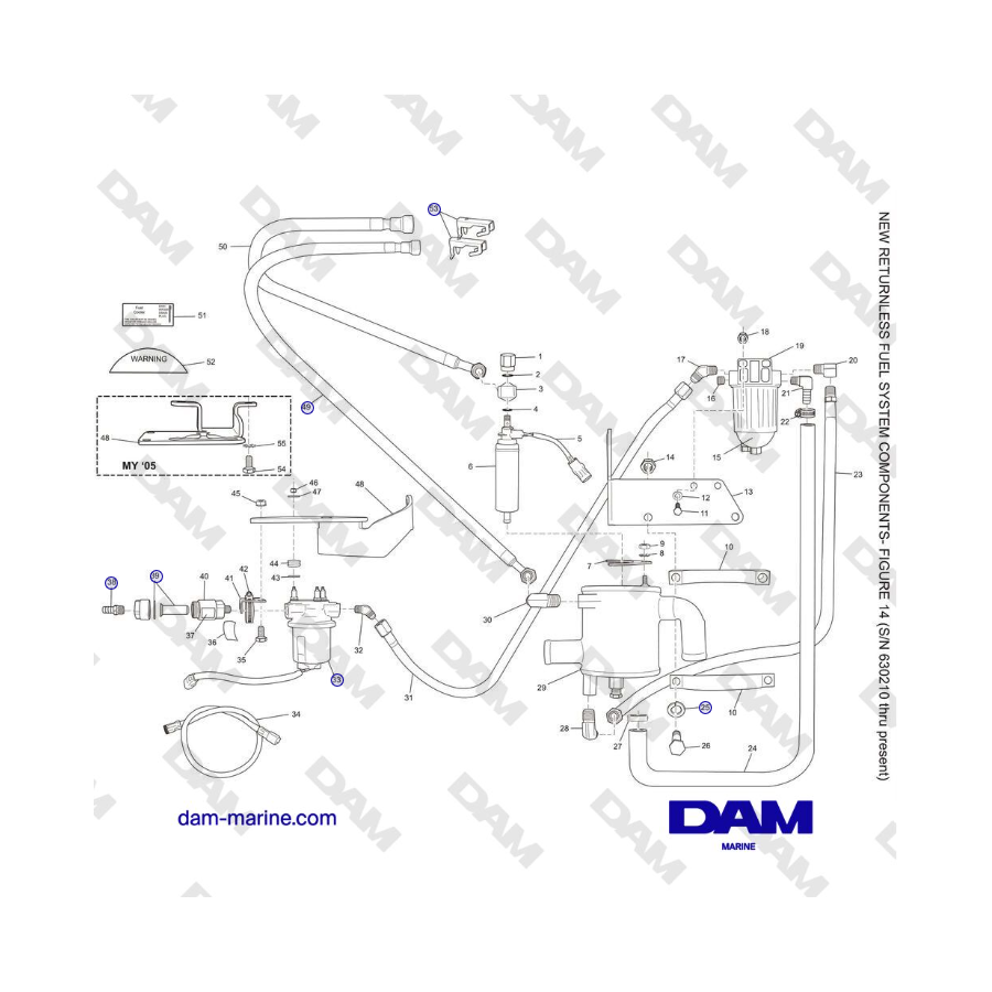 Crusader 5.0L / 5.7L 2002-2005 MY - NEW RETURNLESS FUEL SYSTEM COMPONENTS