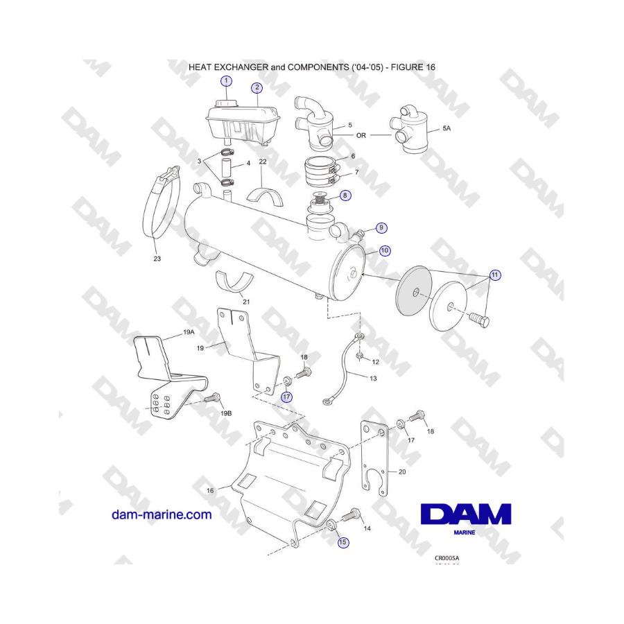 Crusader 5.0L / 5.7L 2002-2005 MY - HEAT EXCHANGER and COMPONENTS (‘04-’05)